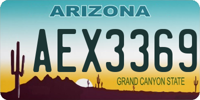 AZ license plate AEX3369