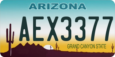 AZ license plate AEX3377