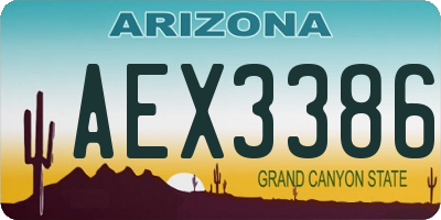AZ license plate AEX3386