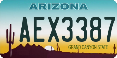 AZ license plate AEX3387
