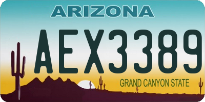 AZ license plate AEX3389