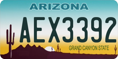 AZ license plate AEX3392