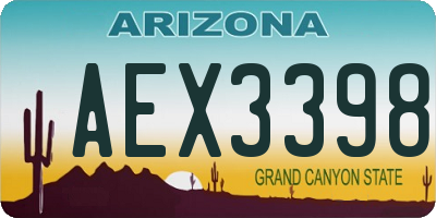 AZ license plate AEX3398