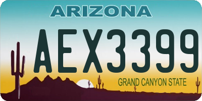 AZ license plate AEX3399