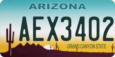 AZ license plate AEX3402