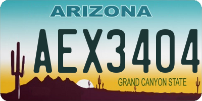 AZ license plate AEX3404