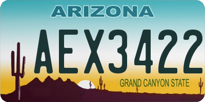 AZ license plate AEX3422