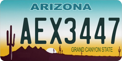 AZ license plate AEX3447