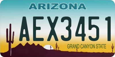 AZ license plate AEX3451
