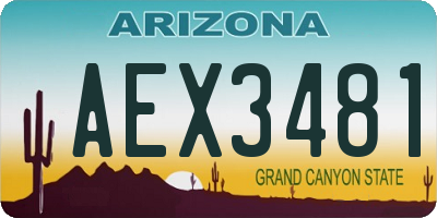 AZ license plate AEX3481