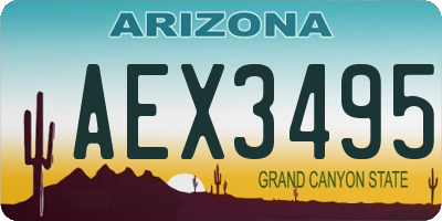 AZ license plate AEX3495