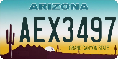AZ license plate AEX3497