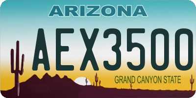 AZ license plate AEX3500