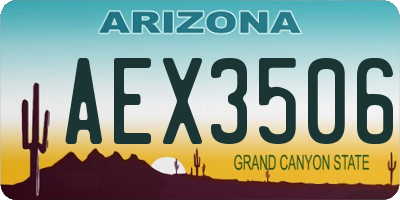 AZ license plate AEX3506