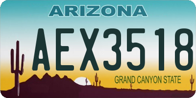 AZ license plate AEX3518