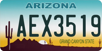AZ license plate AEX3519