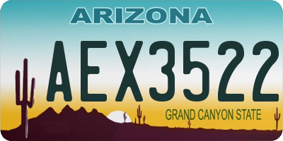AZ license plate AEX3522