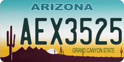 AZ license plate AEX3525