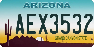 AZ license plate AEX3532