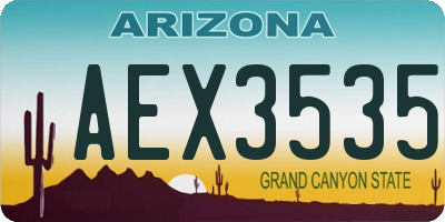 AZ license plate AEX3535