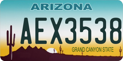 AZ license plate AEX3538