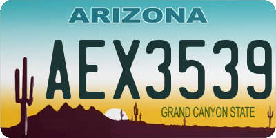 AZ license plate AEX3539