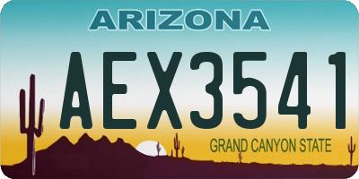 AZ license plate AEX3541