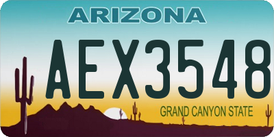 AZ license plate AEX3548