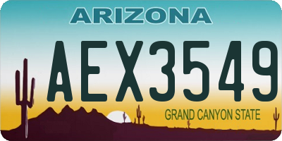 AZ license plate AEX3549