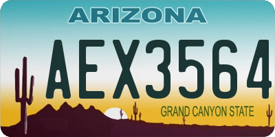 AZ license plate AEX3564