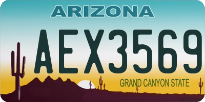 AZ license plate AEX3569