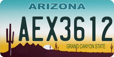 AZ license plate AEX3612