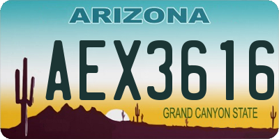 AZ license plate AEX3616