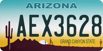 AZ license plate AEX3628