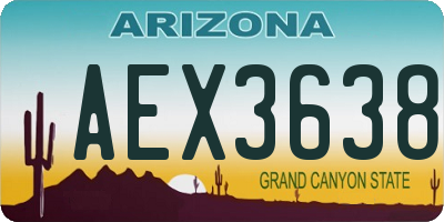 AZ license plate AEX3638