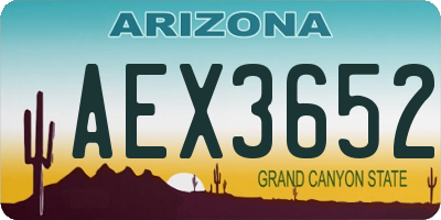 AZ license plate AEX3652