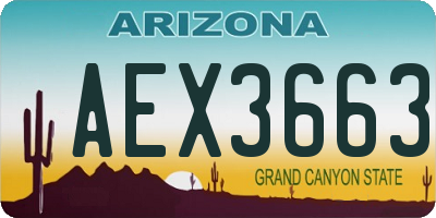AZ license plate AEX3663
