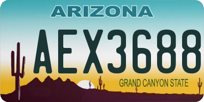 AZ license plate AEX3688