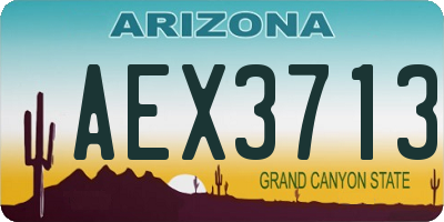 AZ license plate AEX3713