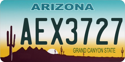 AZ license plate AEX3727