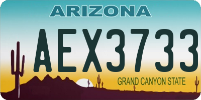 AZ license plate AEX3733