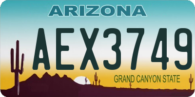AZ license plate AEX3749
