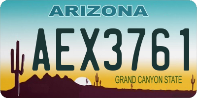 AZ license plate AEX3761