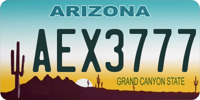 AZ license plate AEX3777