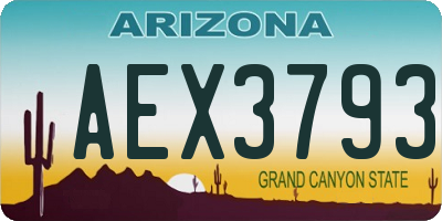 AZ license plate AEX3793