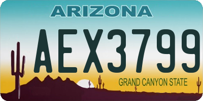 AZ license plate AEX3799