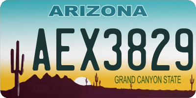 AZ license plate AEX3829