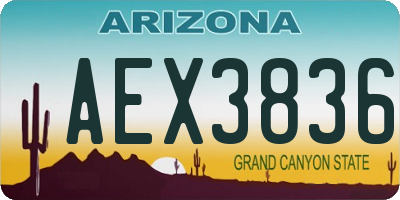 AZ license plate AEX3836