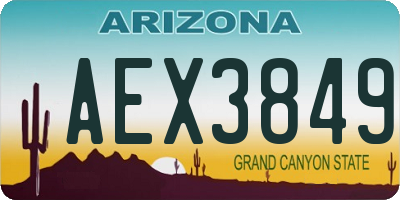 AZ license plate AEX3849