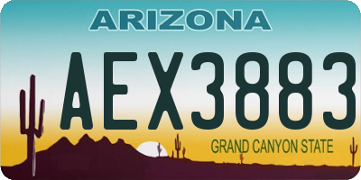 AZ license plate AEX3883